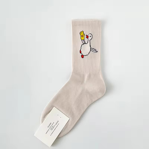 Wholesale Custom Logo Korean Style <b>Tube</b> Socks – Cute Animal Head <b>Snow</b> Goose Monkey Designer Skate Socks for Men - Product Image 2