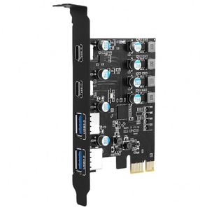 PCI Express PCI E thẻ 2 cổng USBA/ USBC 5gbps usb3.2 Gen1 USB3.0 <span class=keywords><strong>PCIe</strong></span> Thẻ mở rộng thêm vào bộ chuyển đổi thẻ E PCI - Product Image 1