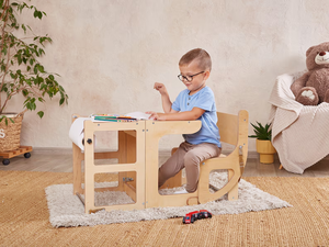 Mesa Montessori para niños pequeños con torre de cocina de madera de pie para dormitorio, escuela, jardín de infantes o casa de campo, producto de cama para niños - Product Image 4