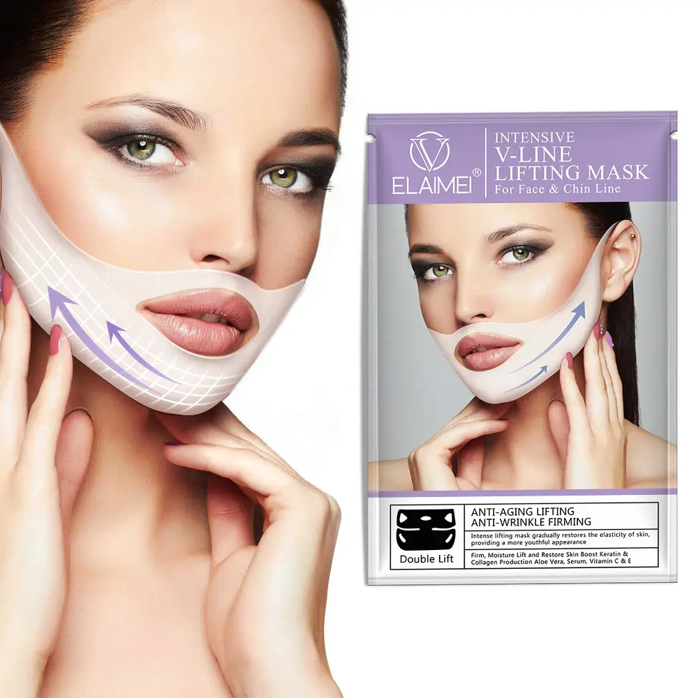 HM168 V Line maschera facciale V Lifting Chin Up Patch mento riduttore gancio per l'orecchio sollevamento del collo maschera dimagrante per rassodare la pelle rassodante