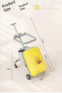 <span class=keywords><strong>Valigia</strong></span> Rigida di Lusso per Bambini con Trolley in Alluminio, 4 Ruote Girevoli, Porta USB+TPE-c per Ricarica e Maniglia Portatile - Product Image 4