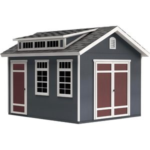 Abri de jardin en bois 12x10 avec fenêtres à pignon et double porte pour rangement extérieur – Produits pratiques pour la maison - Product Image 1