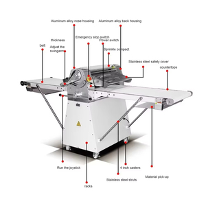 Nouvelle Laminoir à Pâte Électrique Manuelle Réversible Facile à Utiliser pour Pain, Croissant et Pâte Feuilletée - Machine de <span class=keywords><strong>Boulangerie</strong></span> - Product Image 2