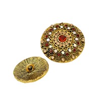 18MM 20MM 22MM 24MM 25MM Kancing Logam Berwarna Tekstur Bunga Berhias Rhinestone untuk Pakaian Kancing Jahit Logam