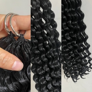 Extensiones de Cabello Tejidas a Crochet con Fibra de Proteína Estilo Nudos Fantasma, Ondas Profundas, Rizos Birmanos, Suaves y Ondulados, Estilo Boho - Product Image 2
