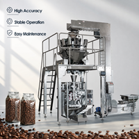 Machine d'emballage automatique de grains de café avec peseuse multi-têtes, système de formage, remplissage et scellage vertical pour usine de café