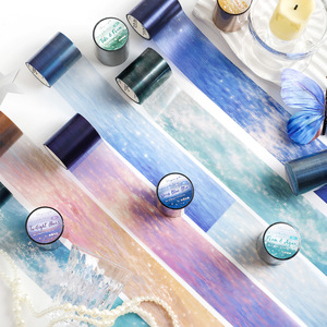 1 Roll of Washi Tape the Starry Whispers of the Waves Series Sticker Tape DIY Decorative Journaling Tape - Product Image 2