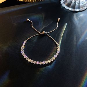 Delicate 14k <b>Gold</b> Plated Diamond Bass <b>Bracelets</b> Trendy Adjustable Tennis Chain Rhinestone Crystal <b>Bracelet</b> - Product Image 5