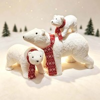 Ornement de simulation d'ours polaire grand format avec écharpe, jouet d'ours blanc géant, décoration de Noël, petit cadeau, aménagement de centre commercial
