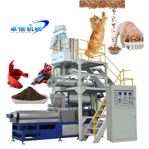 Large capacity fully automatic pet food machine cat fish dog food extruder making machine pet food processing machines