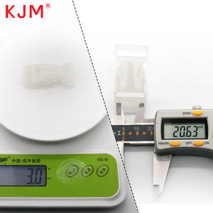 Accessoires de partie de sac d'école Kjm logo personnalisé boucle en plastique transparent pp 18mm boucle à dégagement latéral rapide blanc clair - Product Image 5
