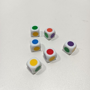 Custom 16mm Acrylic D6 <strong>Dice</strong> <strong>Set</strong> for Board Games - Printed Engraved Colored Dots, Promotional Game <strong>Dice</strong> - Product Image 5