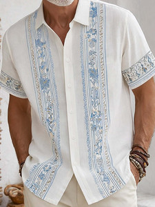 Camisa informal estampada de manga corta para hombre, con botones, para vacaciones de verano, ropa de playa - Product Image 3