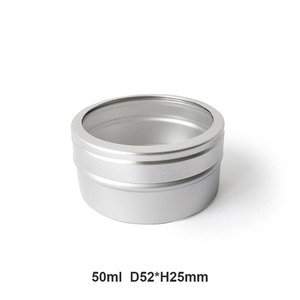 Boîte en aluminium métallique cylindrique de 35 ml 52*25 mm avec bouchon à vis et fenêtre transparente pour rouge à lèvres, bijoux, boucles d'oreilles, ongles pressés - Product Image 2