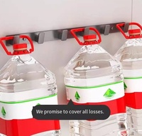 Accesorios Negros Autoadhesivos de Acero Inoxidable para Montaje en Pared, Gancho Resistente para Colgar Abrigos en el Dormitorio