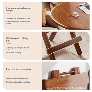 Bàn ăn gấp gỗ nguyên khối hiện đại dùng cho nhà ở & ngoài trời, di động, tiện dụng, phù hợp với căn hộ nhỏ, phòng cho thuê, kèm bộ ghế - Product Image 5