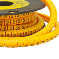 Marqueur de fil de câble rond en PVC de haute qualité, virole EC-0 EC-1 EC-2 EC-3 EC-J, série de câble à enfiler directement, marqueurs de câble plat