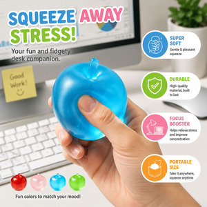 Jouet Squishy Pomme Personnalisé - Jouet Anti-Stress à Rebond Lent en Forme de Boule à Presser pour Filles et Garçons, Cadeaux Promotionnels pour les Fêtes et Anniversaires - Product Image 4