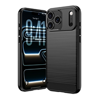 Étui de téléphone professionnel pour iPhone 18 Pro Max, coque en TPU souple avec texture carbone brossé pour iPhone 14 15 16 17e 18 Pro
