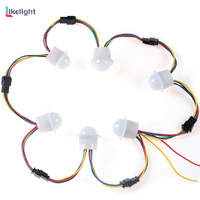Luz LED de Píxeles RGB UCS1903 de 26 mm, OEM ODM, DC12V SMD5050 3LED, Lámpara Puntual Impermeable para Iluminación de Atracciones de Parques de Diversiones