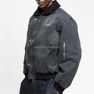 Custom Cropped Zip up Firefighting Fireman Buckle Lobster Clasp Duck Canvas <b>Jackets</b> Men Wash Carpenter <b>Trucker</b> Workwear <b>Jacket</b> - Product Image 4