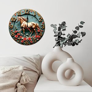 Round Wooden Wall <b>Clock</b> 25x25Cm Quartz Silent Simple Design Home Office Living Room Decor - Product Image 3