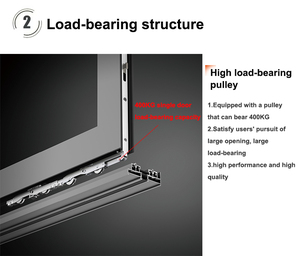 Bán Buôn Hiện Đại Cao Tác Động Bão Bằng Chứng Cửa Trượt Đôi Tráng Men Tempered Glass Nhôm Patio Cửa Cho Nội Thất Biệt Thự - Product Image 4