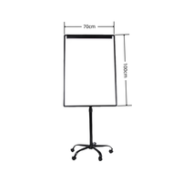 Tableau blanc mobile en verre réglable en hauteur, tableau magnétique effaçable à sec sur roulettes, base ronde en métal