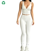 Ensemble de sport et de loisirs personnalisé : Haut sans manches taille haute effet push-up et pantalon long pour le yoga