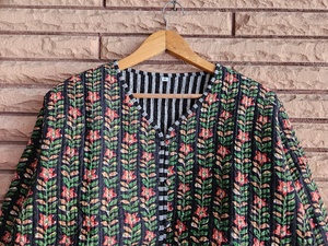 Women's Winter Type Handmade Quilted Cotton Coat Indian Block Print Boho Women Coat, Gift For Her Great Price - Product Image 6