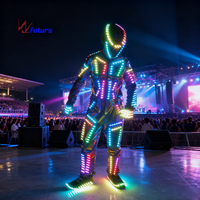 Costume de robot LED futuriste, best-seller, directement de l'usine - Vêtement de scène, combinaison lumineuse pour la danse, rave, Halloween, cosplay