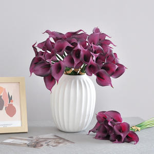Vente flash : Fleur artificielle <span class=keywords><strong>Cala</strong></span> Lily, toucher réaliste, caoutchouc souple, décoration d'intérieur, bouquet de mariage à main - Product Image 2