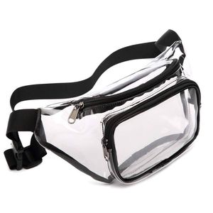 Vente chaude Transparent PVC unisexe taille sac Sports de plein air course bandoulière voyage étanche fermeture à glissière moraillon fermeture - Product Image 1