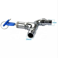 Approvisionnement direct d'usine Chrome robinet d'eau en alliage de Zinc poignée unique avec serrure pour la maison blanchisserie salle de bain accessoires