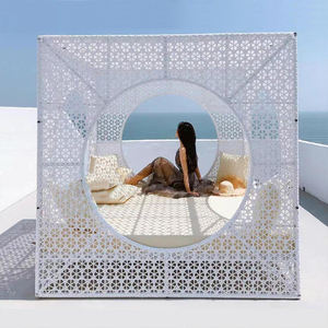 Sillón hueco exterior para Hotel, marco de aluminio hecho a mano, cabaña de playa de ratán PE, sofá cama impermeable de secado rápido, cama de día para exteriores - Product Image 3