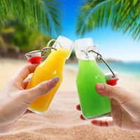 Bouteilles en verre à bouchon basculant, petites bouteilles d'extrait de vanille étanches à l'air, 4 oz, bouteille en verre à bouchon basculant pour les boissons au kombucha, l'huile