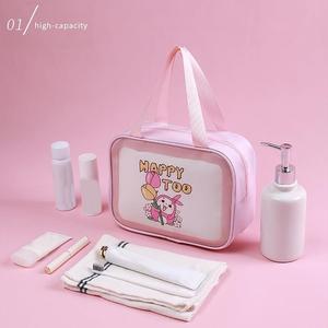 Custom logo Wholesale <b>Travel</b> Waterproof Happy Too Cosmetic <b>Bag</b> Pu Pvc Hanging <b>clear</b> Washbag with Visible Window - Product Image 2