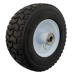 Solid Polyurethane Foam <b>Wheel</b> 9X3.50-4 With Grease Fitting <b>For</b> Warehouse <b>Trolleys</b> And Handcarts - Product Image 1