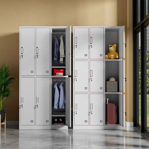 Single Compartment Steel Locker | Lockable Adjustable Durable <strong>Tall</strong> <strong>Narrow</strong> Metal Storage <strong>Wardrobe</strong> for Hotels &amp; Hospitals - Product Image 6