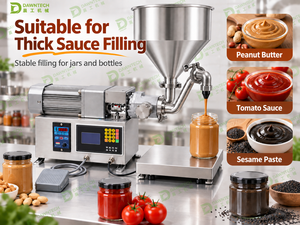 Machine de remplissage semi-automatique pour beurre de cacahuète, sauce tomate, sauce chili, pâte de sésame, confiture et pâtes épaisses - Product Image 5