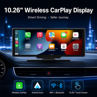 Écran tactile IPS sans fil de 10,26 pouces pour voiture avec Android Auto, Carplay, GPS, suivi de conduite, lecteur multimédia, appels Bluetooth et caméra