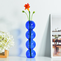 Vase en verre créatif Vases de luxe pour la décoration intérieure Vase à fleurs en verre borosilicate coloré transparent ambre