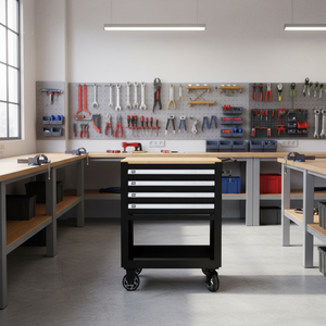 Heavy Duty 4-Drawer Rolling Metal Tool <strong>Cart</strong> with Open Shelf Lockable Mobile Cabinet OEM/ODM Customizable for Garage Workshop - Product Image 3