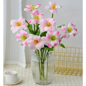 Fleur artificielle en forme de tulipe à bout ouvert, grandes pétales relevés, décoration de mariage, style français, décoration d'intérieur douce - Product Image 2