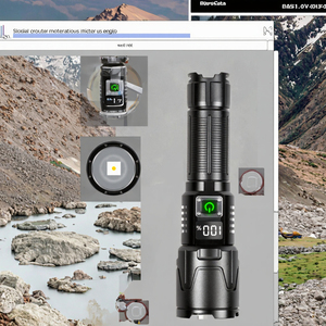 10000 Lumens Aluminum Alloy Magnetic Suction Tactical <b>LED</b> Flashlight USB <b>Rechargeable</b> Waterproof Zoom Camping Work - Product Image 3