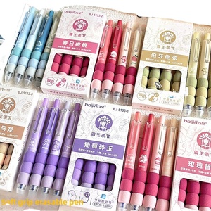 Nouveau stylo gel effaçable 0,5 mm pour étudiants, série thé au lait dégradé mignon, personnalisable, papeterie, 4 pièces/boîte - Product Image 1