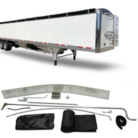 Système de bâche latérale enroulable à manivelle en aluminium sur mesure pour camion benne