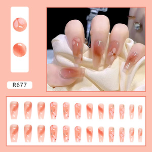 Lot de 24 <span class=keywords><strong>faux</strong></span> <span class=keywords><strong>ongles</strong></span> en ABS, forme amande, réutilisables, avec motifs papillon, pour manucure, <span class=keywords><strong>colle</strong></span> incluse - Product Image 5