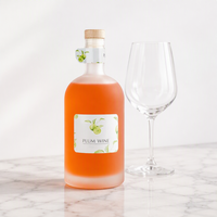 Offre Spéciale – Bouteille de Vin en Verre Dépoli Rond avec Bouchon en Bois 500 ml – Emballage Mat pour Boissons