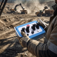Controlador Inalámbrico Premium NOMI de 4 Canales Multifunción DC 12-24V IP68 433MHz para Excavadora de Orugas